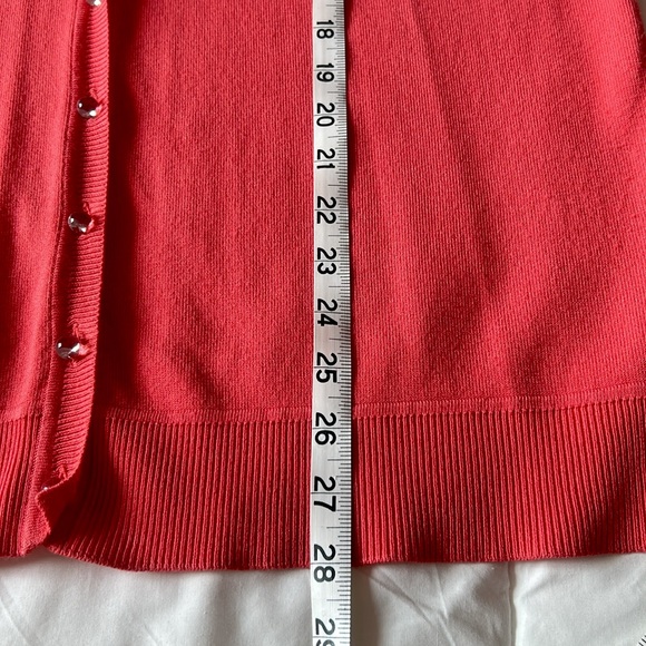 Lightweight Knit Cardigan, Coral - Picture 6 of 8